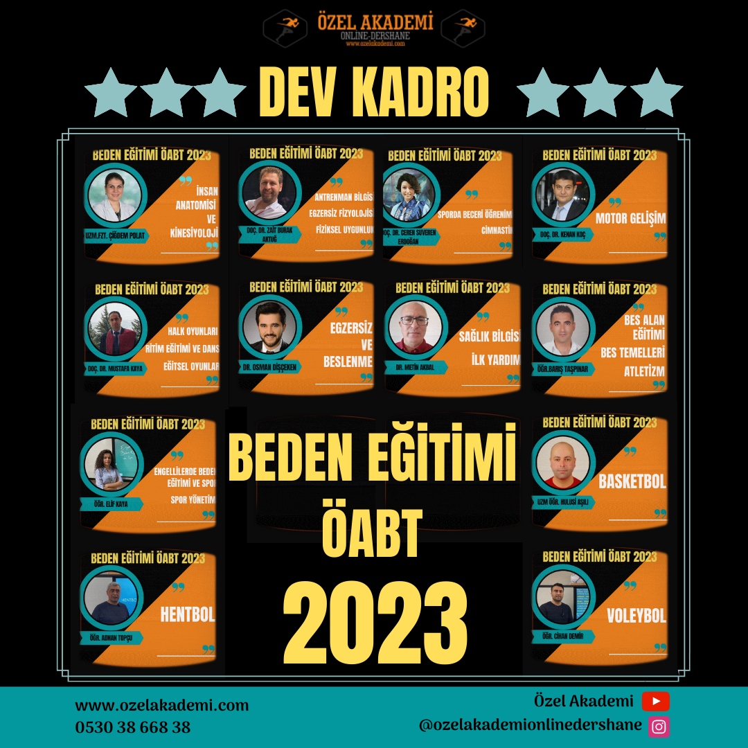 2023 BEDEN EĞİTİMİ ÖABT UZMAN AKADEMİK KADROMUZ